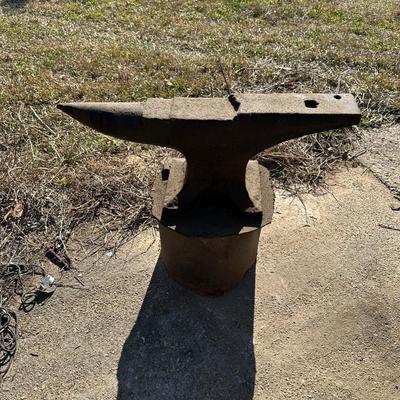 Antique Cast Iron Blacksmith Anvil on Stand