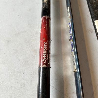 Lot of 3 Heavy-Duty Pry Bars & Digging Bar – Husky + Assorted Crow Bars (20”–70”)