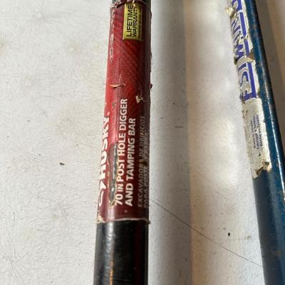 Lot of 3 Heavy-Duty Pry Bars & Digging Bar – Husky + Assorted Crow Bars (20”–70”)