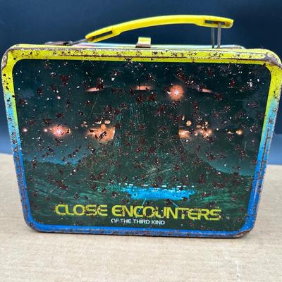 Vintage 1977 Close Encounters of the Third Kind Metal Lunchbox w/ Thermos – Alien Artwork