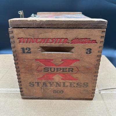 Vintage Winchester Super-X Wooden Ammunition Crate – 12 Ga Shot Shells Box (Winchester Western)