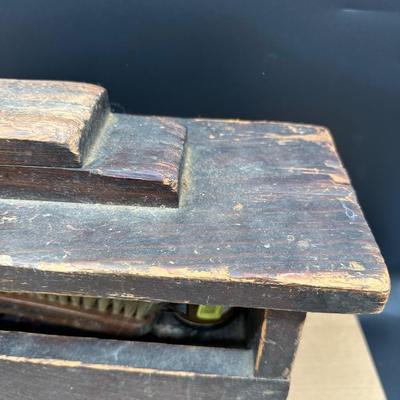 Antique Wooden Shoe Shine Stool – Footrest Top, Built-In Storage