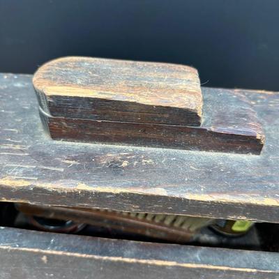 Antique Wooden Shoe Shine Stool – Footrest Top, Built-In Storage