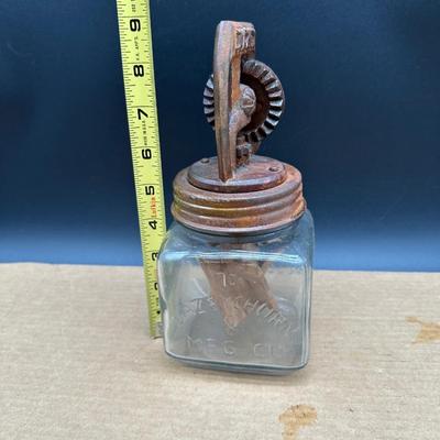 Antique Dazey Glass Butter Churn No. 10 – Hand Crank, St. Louis, USA