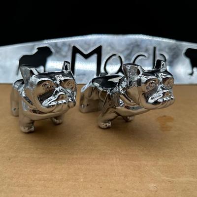 Vintage Mack Truck Bulldog Hood Ornament Pair w/ “Mack” Nameplate – Original Boxes