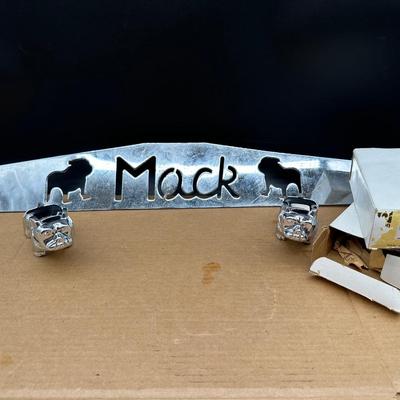Vintage Mack Truck Bulldog Hood Ornament Pair w/ “Mack” Nameplate – Original Boxes