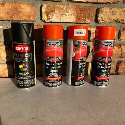 Kubota Orange Tractor & Implement Spray Paint + Krylon Fusion Matte Black – New (Lot)