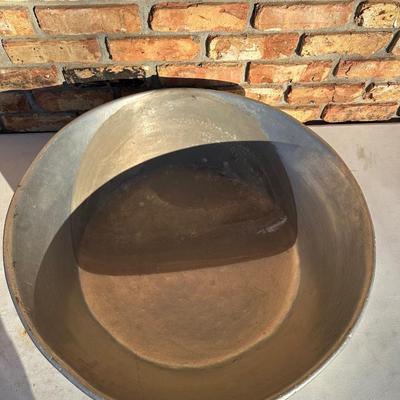 3) Large Galvanized / Aluminum Utility Wash Tubs – Vintage Farm / Cooking Use