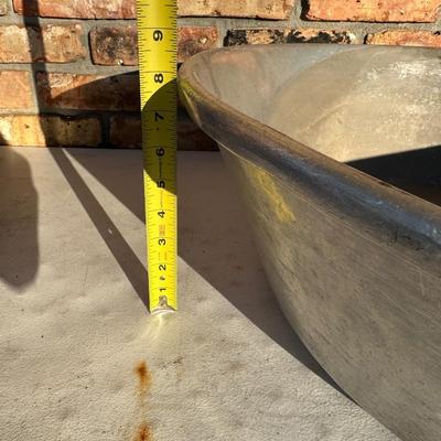 3) Large Galvanized / Aluminum Utility Wash Tubs – Vintage Farm / Cooking Use