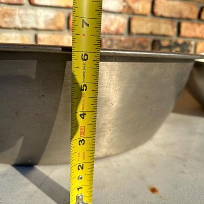 3) Large Galvanized / Aluminum Utility Wash Tubs – Vintage Farm / Cooking Use