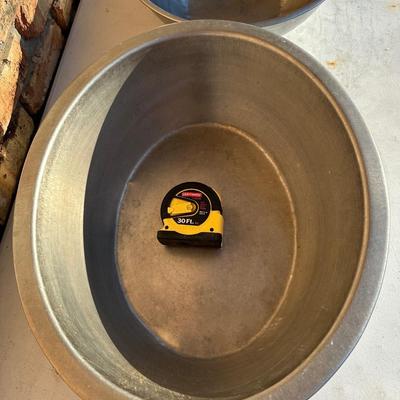 3) Large Galvanized / Aluminum Utility Wash Tubs – Vintage Farm / Cooking Use