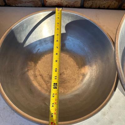 3) Large Galvanized / Aluminum Utility Wash Tubs – Vintage Farm / Cooking Use