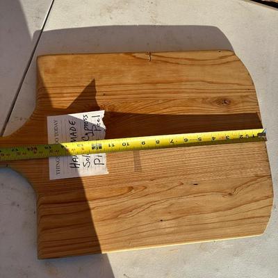 Handmade Solid Cypress Wooden Pizza Peel – Large Rustic Wood Paddle