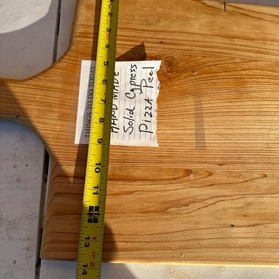 Handmade Solid Cypress Wooden Pizza Peel – Large Rustic Wood Paddle