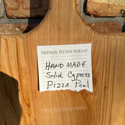 Handmade Solid Cypress Wooden Pizza Peel – Large Rustic Wood Paddle