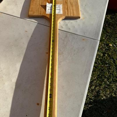 Handmade Solid Cypress Wooden Pizza Peel – Large Rustic Wood Paddle
