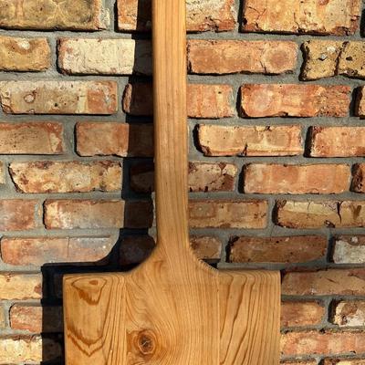 Handmade Solid Cypress Wooden Pizza Peel – Large Rustic Wood Paddle