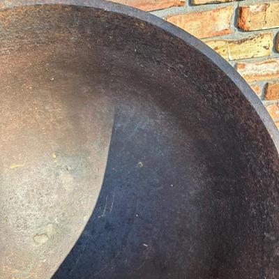 Large Antique Cast Iron Cauldron Pot with Three Legs & Bail Handles