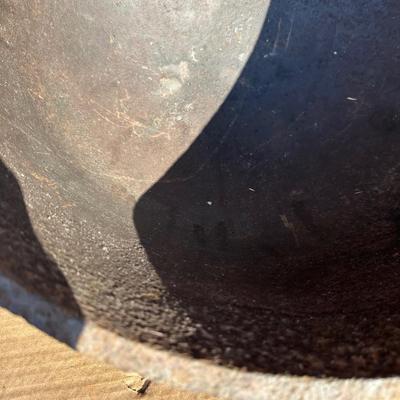 Large Antique Cast Iron Cauldron Pot with Three Legs & Bail Handles