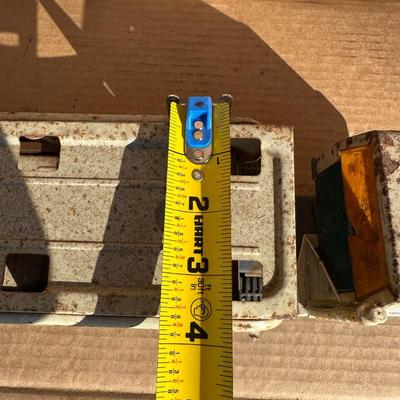 Vintage Tonka Metal Car Carrier Truck & Trailer – Blue/White Stripe, Pressed Steel