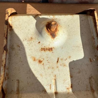 Vintage Tonka Metal Car Carrier Truck & Trailer – Blue/White Stripe, Pressed Steel