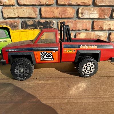 Vintage Tonka Pressed Steel Truck Lot – Dump Truck & Chevrolet Road Runner Pickup