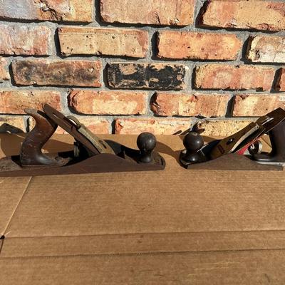 Lot of 2 Vintage Bench Planes – Stanley & Craftsman – Woodworking Hand Tools