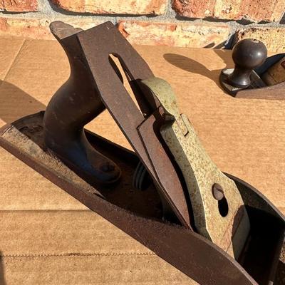 Lot of 2 Vintage Bench Planes – Stanley & Craftsman – Woodworking Hand Tools