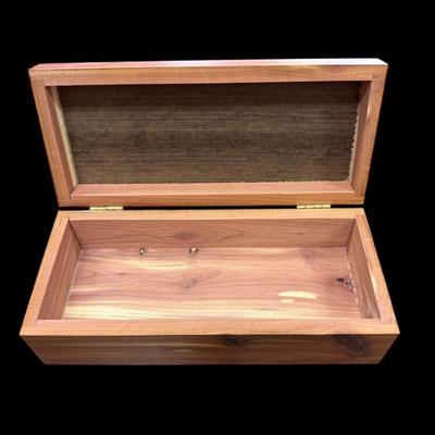 Sale Photo Thumbnail #402: Cedar Keepsake Jewelry Box featuring a Bird Friends Decorative Top
Approximately 9'XX4"X3'