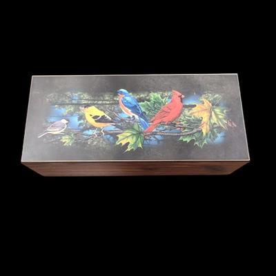 Sale Photo Thumbnail #403: Cedar Keepsake Jewelry Box featuring a Bird Friends Decorative Top
Approximately 9'XX4"X3'