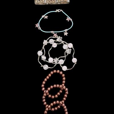 Sale Photo Thumbnail #417: Bead, Bangle and Cuff Bracelets  Set of 12