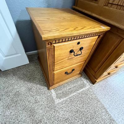 Lot 215 Oak 2 drawer file cabinet