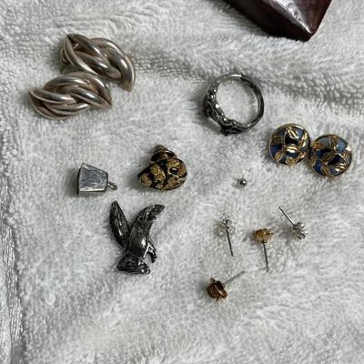 Lot 234 Vintage wood box w/ brass inlay