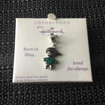 Hallmark stainless steel crystal birthstone boy charm