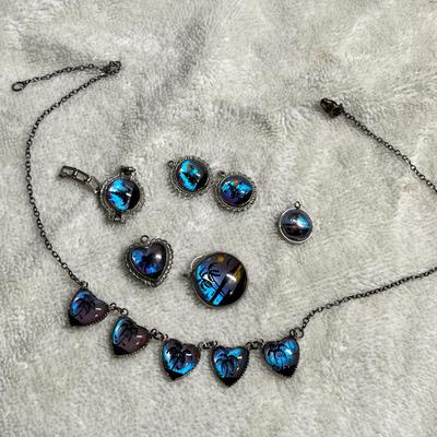 Lot 246 Butterfly wing jewelry