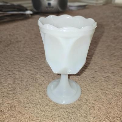 Milk glass goblet