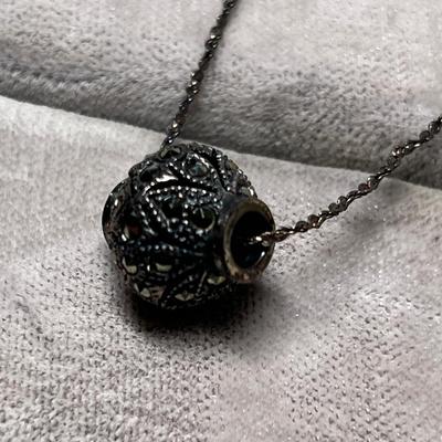 Lot 252 Marcasite ball Sterling necklace.