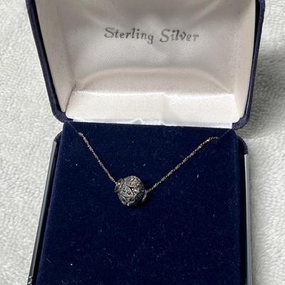 Lot 252 Marcasite ball Sterling necklace.