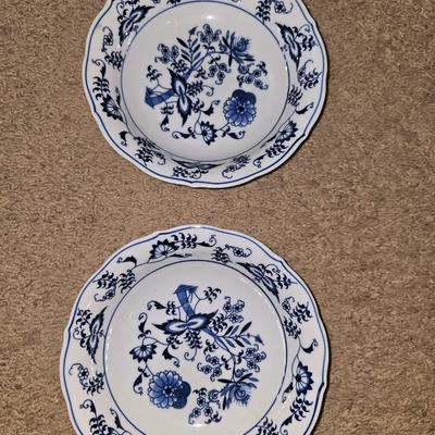 Blue china bowl (repaired crack down middle)