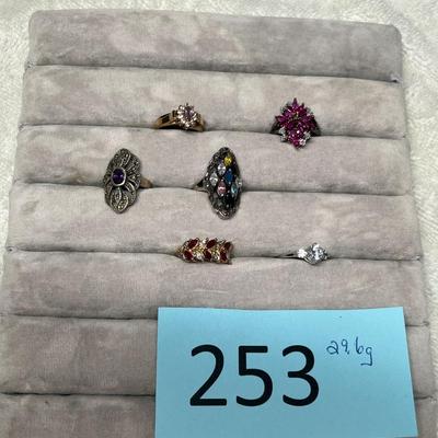 Lot 253 Sterling Silver rings