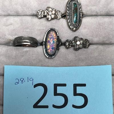 Lot 255 Sterling Silver rings