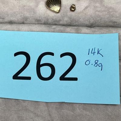 Lot 262 14K gold charm & earring back