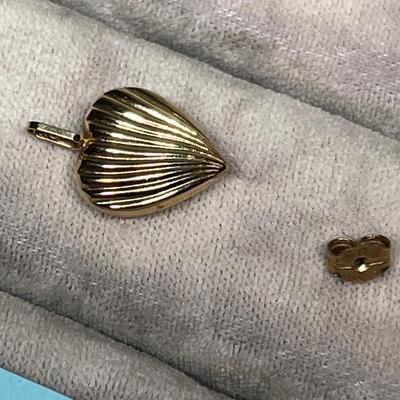 Lot 262 14K gold charm & earring back