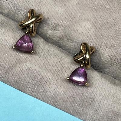 Lot 265 14K & Amethyst Earrings