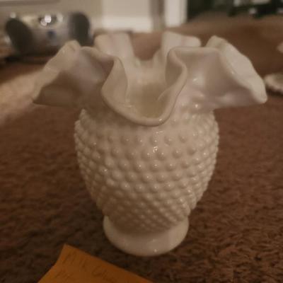 Milk glass flower pot
