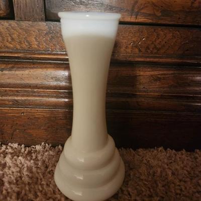 Milk glass flower vase