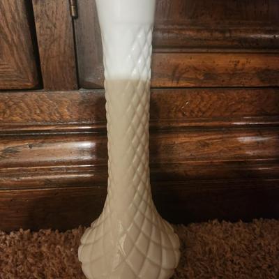 Milk glass vase