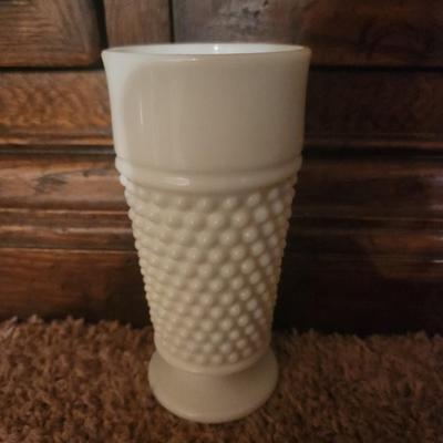 Hobnail Milk Glass vase