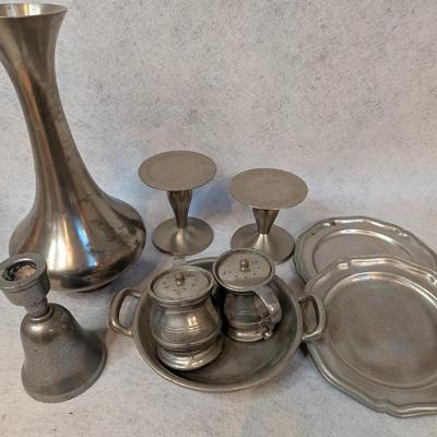 Sale Photo Thumbnail #217: Pewter Lot- 25 Total pieces