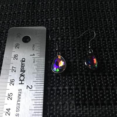 Teardrop dangle iridescent like